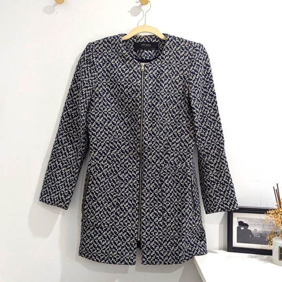 Dark navy Zara Basic Coat - Picture 1 of 4